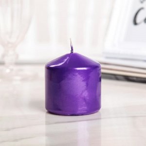Свеча "Столбик", фиолетовый металлик, 7?7,5см