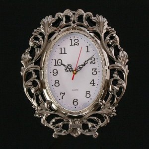 Часы настенные, серия: Интерьер, Ветви, серебро 35х29 см