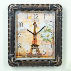 Часы настенные, серия: Город, "Парижская открытка", 27х32 см