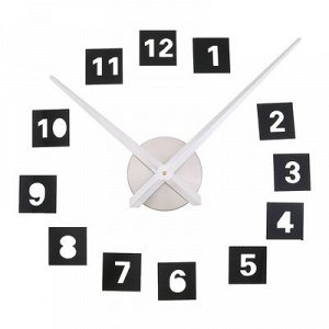 Часы-наклейка DIY "Квадратики". чёрные. 120 см