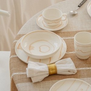 Тарелки глубокие SL Home «Гато», 750 мл, d=18.5 см, набор 2 шт., фарфор, белые