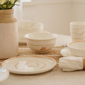 Тарелки SL Home «Гато», d=20 см, набор 2 шт., фарфор, белые