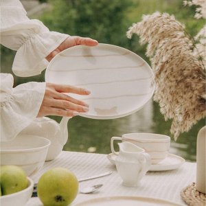Тарелки SL Home «Гато», d=24 см, набор 2 шт., фарфор, белые
