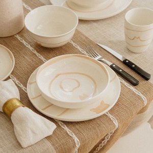 Тарелки SL Home «Гато», d=24 см, набор 2 шт., фарфор, белые