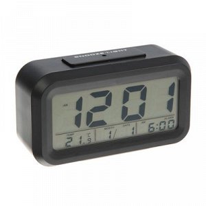 Часы-будильник Luazon LC-01, подсветка, календарь, температура, черный