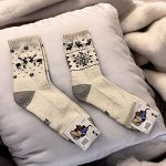 Носки из шерсти 100% демисезонные (41-43, бежевый с рисунком)