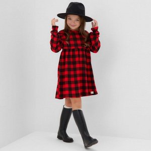Платье детское с рюшами KAFTAN "Клеточка" размер 32 (110-116)