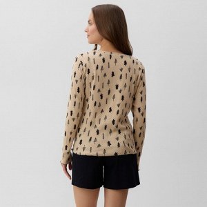 Пижама женская (лонгслив и шорты) KAFTAN "Елки" размер