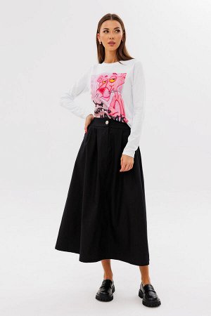 Юбка Юбка Kivviwear 421504 черный 
Состав: ПЭ-26%; Хлопок-72%; Эластан-2%;
Сезон: Осень-Зима
Рост: 170

Удлинённая юбка-трапеция с карманами в боковых швах это стильный и универсальный элемент гардер