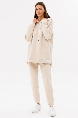 Костюм Костюм Kivviwear 4057405625 кремовый 
Состав: ПЭ-26%; Хлопок-70%; Эластан-4%;
Сезон: Осень-Зима
Рост: 170

Костюм ОВЕРСАЙСЗ, утепленный на флисе. Худи Oversize модели 4057 с капюшоном на подкл