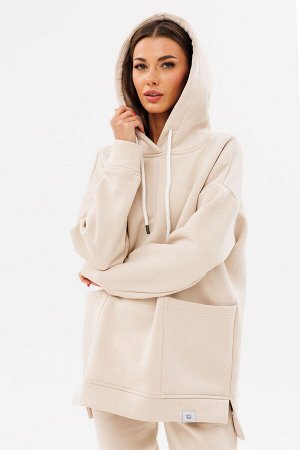 Костюм Костюм Kivviwear 4057405625 кремовый 
Состав: ПЭ-26%; Хлопок-70%; Эластан-4%;
Сезон: Осень-Зима
Рост: 170

Костюм ОВЕРСАЙСЗ, утепленный на флисе. Худи Oversize модели 4057 с капюшоном на подкл
