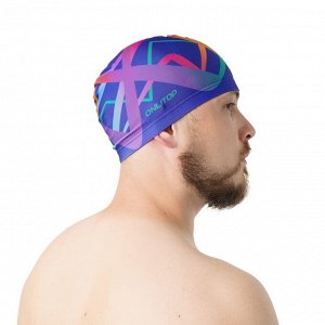 Шапочка для плавания взрослая ONLYTOP, тканевая, обхват 54-60 см