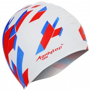 Шапочка для плавания взрослая ONLYTOP «Триколор», силиконовая, обхват 54-60 см
