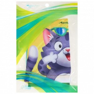 Шапочка для плавания детская ONLYTOP Swim «Кот и крокодил», тканевая, обхват 46-52 см