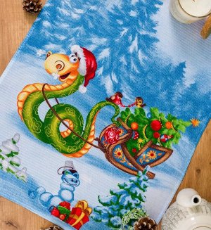 Полотенце вафельное кухонное 45*60 см Веселый праздник