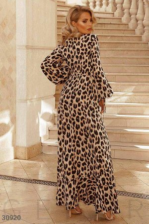 Платье-макси с леопардовым принтом