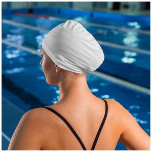 Шапочка для плавания взрослая ONLYTOP Swim, тканевая, обхват 54-60 см