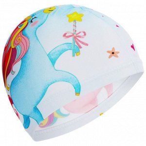 Шапочка для плавания детская ONLYTOP Kids «Единорог», тканевая, обхват 46-52 см