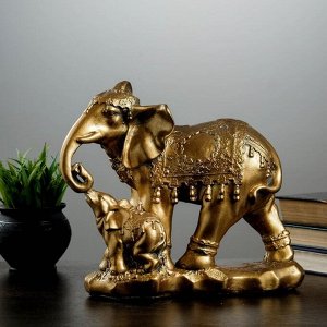 Фигура "Слон со слонёнком" 15х27х27см