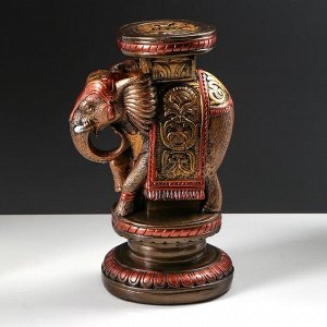 Подставка декоративная "Индийский слон", бронзовая, 34 см, микс