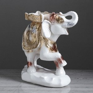 Сувенир "Слон" бело-золотой. 25 см