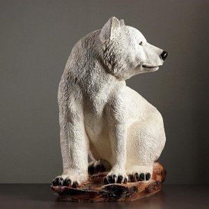 Фигура "Медведь сидя большой" 40х50х56см белый