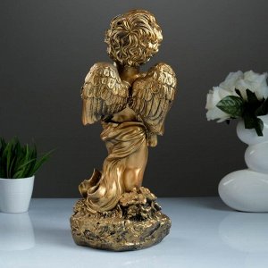 Фигура "Ангел с цветами" большой бронза 18х20х42см