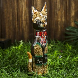 Интерьерный сувенир "Кошка с красным галстуком" 30 см