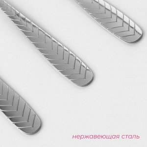 Набор столовых ложек из нержавеющей стали Доляна «Колосок», длина 20.5 см, толщина 2 мм, 6 шт., серебристый