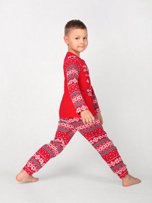 Костюм детский кулирка с брюками "ЛАПЛАНДИЯ" КРАСНЫЙ