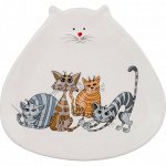 ТАРЕЛКА ДЕСЕРТНАЯ &quot;ОЗОРНЫЕ КОТЫ&quot; 18,5*20*2 СМ БЕЗ УПАКОВКИ (МАЛ=4ШТ./КОР=48ШТ.)