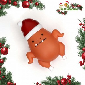Игрушка для собак пищащая "Новогодняя курочка", 13 х 10 х 5,7 см