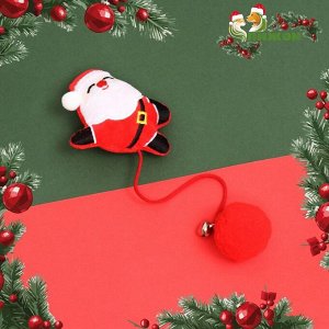 Игрушка-дразнилка для кошек "Дед мороз", с бубенчиком