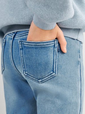 Брюки джинсовые (утепленные) детские для девочек Lama синий