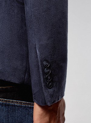Пиджак классический slim fit из искусственной замши