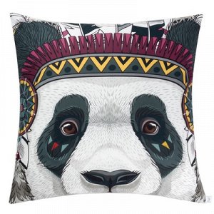 Подушка декоративная Панда 55х55 см, 100% хлопок, синтепух