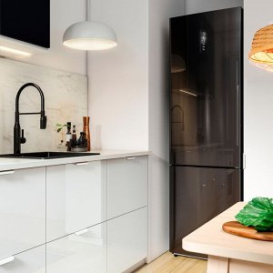 Вытяжка, холодильник с морозильной камерой, IKEA 700 отдельно стоящая/цвет нержавеющей стали черный, 246/83 л