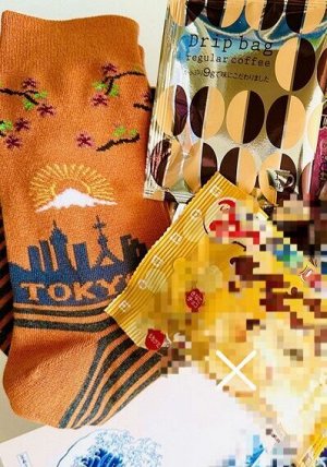 Носочки Tokyo из Бокса подарочный Токио/Волна
