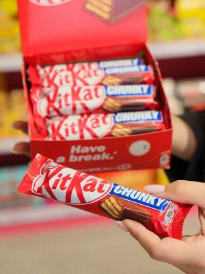 Вафельный батончик Kit Kat Chunky / Kit Kat из Европы / Кит Кат с молочным шоколадом и хрустящей вафлей / КитКат 40 гр