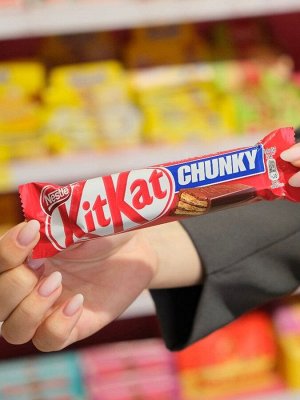 Вафельный батончик Kit Kat Chunky / Kit Kat из Европы / Кит Кат с молочным шоколадом и хрустящей вафлей / КитКат 40 гр