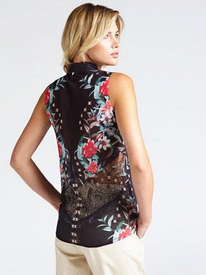 Блуза - flower branch black
