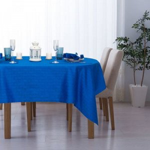 Набор столовый  Ромбы цв. Синий (скатерть 140*220,салф 40*40-8шт), 100% хл, жаккард