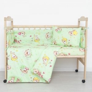 Комплект в кроватку "Малышок" (6 предметов), цвет зеленый