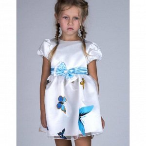 Праздничное платье для девочки белый, голубой