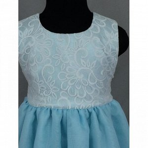 Праздничное платье для девочки молочный, голубой