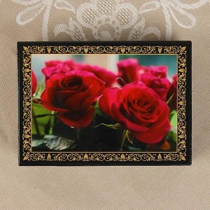 Шкатулка «Розы», 10х14 см, лаковая миниатюра
