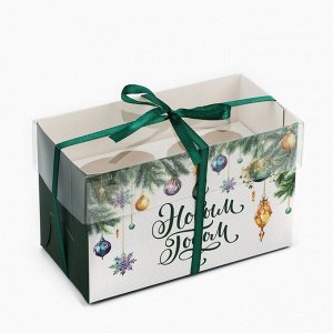 Коробка для капкейка «Новогодние истории», 16 х 8 х 10 см