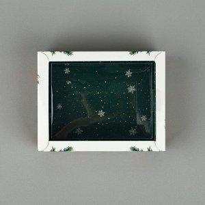 Коробка складная с пластиковой крышкой «Счастливого Нового года», 11.5 х 9 х 4 см, Новый год