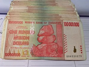 Зимбабве one hundred million dollars красная 100 млн долларов