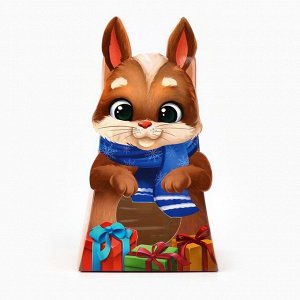 Коробка новогодняя складная с окном «Зайчик», 9*16.5*6 см